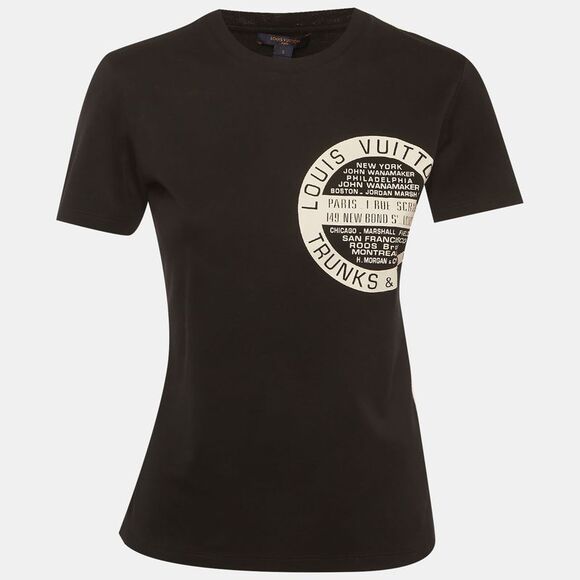 Louis Vuitton Tops - Louis Vuitton Black Cotton Knit Logo Stamp T-Shirt S